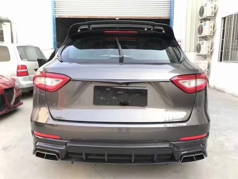M Style Dry Carbon Fiber Front Lip Rear Diffuser Side Skirt Tail Wing Hood for  Levante  2016-2019 Bumper Body Kit